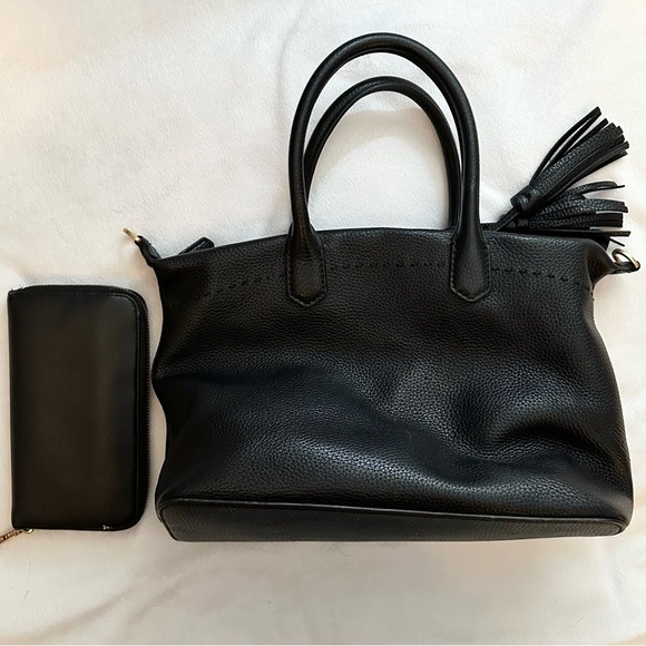 Tory Burch McGraw Slouchy Satchel Bag & Saffiano Leather Continental Zip Wallet - Picture 2 of 16